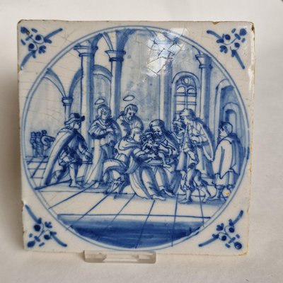 Dutch Biblical Scene Tile by Adam Sijbel for Delft, Friesland, 1875-BXK-2026804