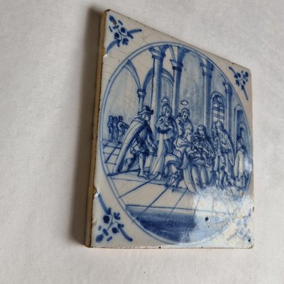 Dutch Biblical Scene Tile by Adam Sijbel for Delft, Friesland, 1875-BXK-2026804