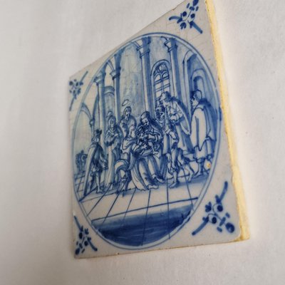 Dutch Biblical Scene Tile by Adam Sijbel for Delft, Friesland, 1875-BXK-2026804