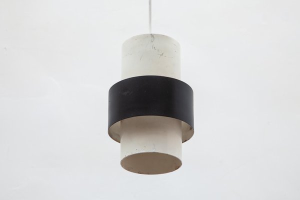 Dutch Black and White Pendant Lamp from Philips, 1960s-KL-1281399