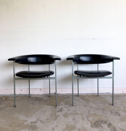 Dutch Black Metal Model Gamma Armchairs by Rudolf Wolf, 1960s, Set of 2