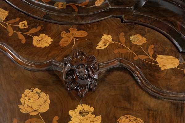 Dutch Bombe Two Doors Cabinet with Floral Marquetry, 1750s-YSY-2022492