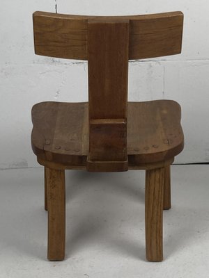 Dutch Brutalist Oak Low Chair or Childrens Chair, 1970s-BHG-1700210