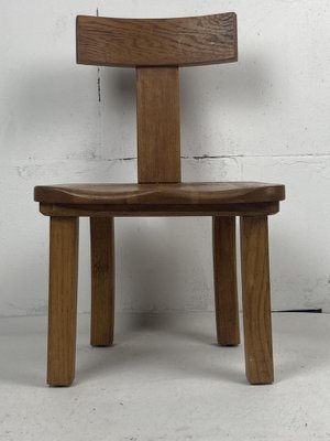 Dutch Brutalist Oak Low Chair or Childrens Chair, 1970s-BHG-1700210