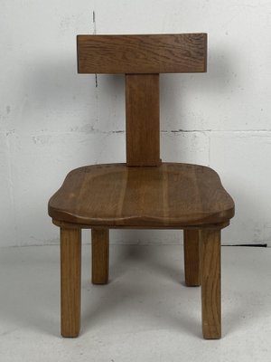 Dutch Brutalist Oak Low Chair or Childrens Chair, 1970s-BHG-1700210