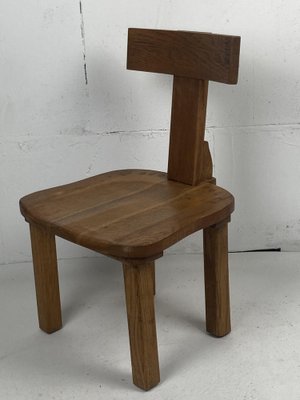 Dutch Brutalist Oak Low Chair or Childrens Chair, 1970s-BHG-1700210