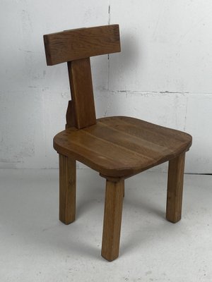 Dutch Brutalist Oak Low Chair or Childrens Chair, 1970s-BHG-1700210