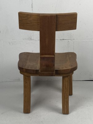 Dutch Brutalist Oak Low Chair or Childrens Chair, 1970s-BHG-1700210