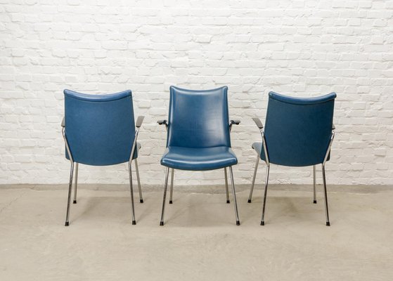 Dutch Chromed Dining Chairs from Gebr. De Wit, 1960s, Set of 3-IXC-1759605