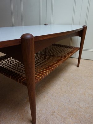 Dutch Coffee Table in Teak, Formica and Rattan by Louis van Teeffelen, 1960s-EA-1703740