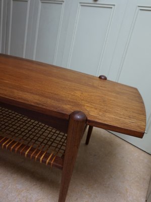 Dutch Coffee Table in Teak, Formica and Rattan by Louis van Teeffelen, 1960s-EA-1703740