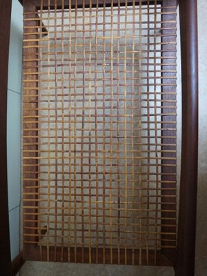 Dutch Coffee Table in Teak, Formica and Rattan by Louis van Teeffelen, 1960s-EA-1703740