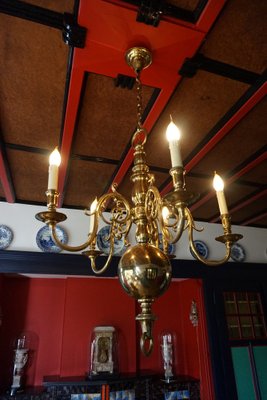 Dutch Colonial Rembrandt 5 Light Bronze Chandelier, 1870s-EA-1332372