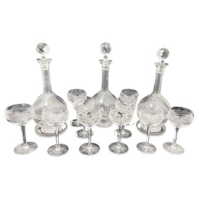 Dutch Crystal Liqueur Set, 1890a, Set of 15-UCH-1745344