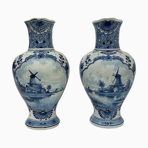 Dutch Delft Bottle Vases from Porceleyne Fles, 1893, Set of 2-UCH-1224872