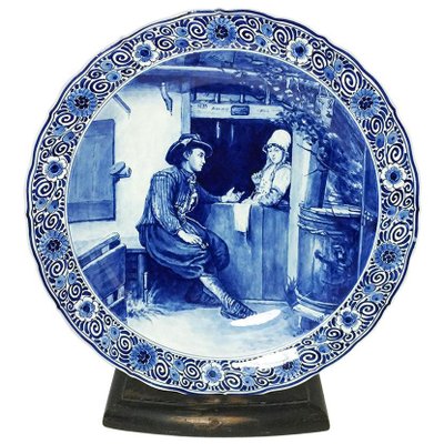 Dutch Delft Bottle Wall Plate After Petrus Van Der Velden from Porceleyne Fles-UCH-1224469