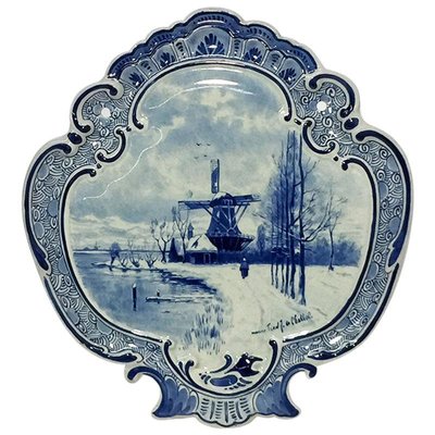 Dutch Delft Wall Plaque After a Painting by F. J. du Chattel from Porceleyne Fles, 1898-UCH-1224488