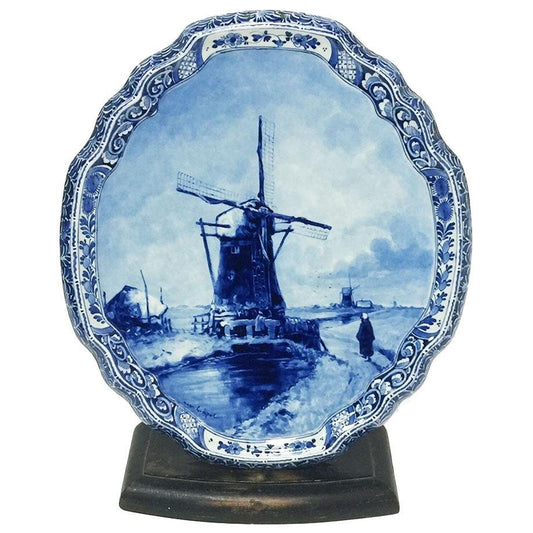 Dutch Delft Wall Plaque After a Painting by Louis Apol from Porceleyne Fles, 1898