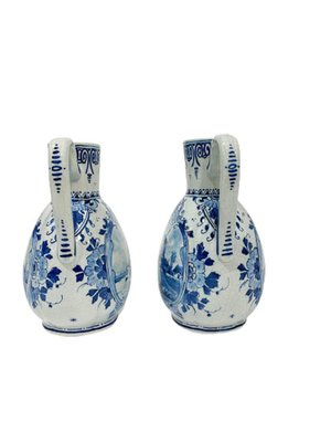 Dutch Delftware Oval Lobed Jugs with Handles from Porceleyne Fles, 1894, Set of 2-UCH-1224317