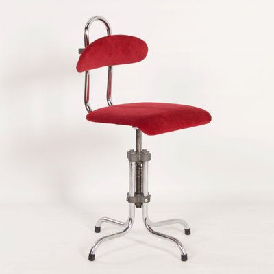 Dutch Desk Chair in Red Manchester Rib by Gio, 1960s-ZT-1173726