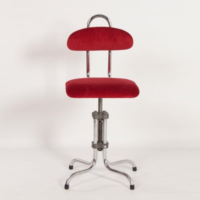 Dutch Desk Chair in Red Manchester Rib by Gio, 1960s-ZT-1173726