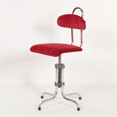 Dutch Desk Chair in Red Manchester Rib by Gio, 1960s-ZT-1173726