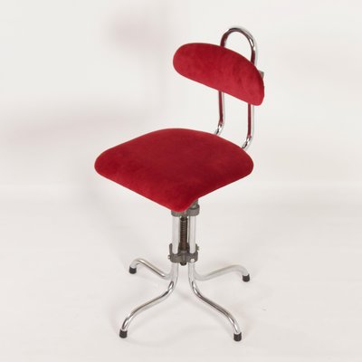 Dutch Desk Chair in Red Manchester Rib by Gio, 1960s-ZT-1173726