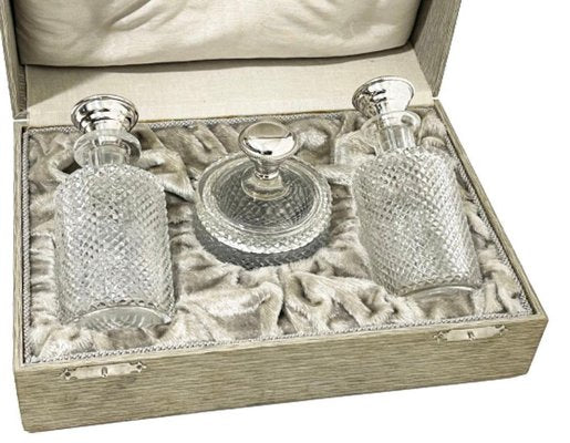 Dutch Diamond Cut Crystal Dressing Table Set by Fa. C. Bos & Zn, Amsterdam, 1920s, Set of 3-UCH-1224153