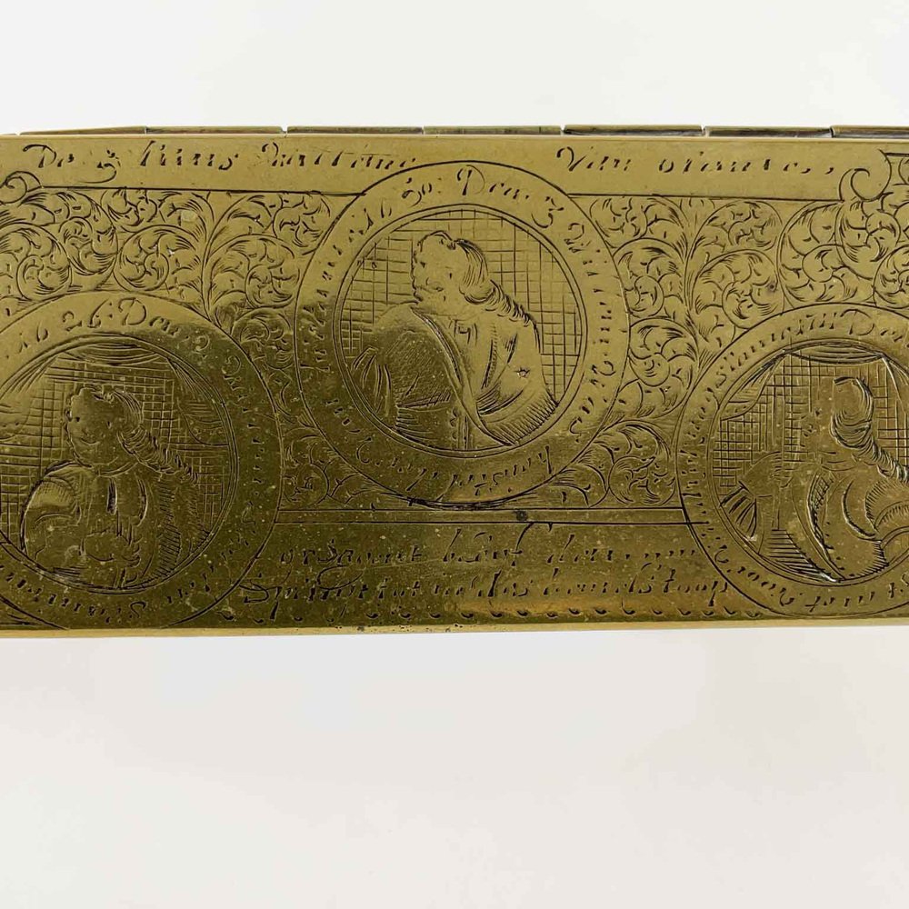 Dutch Engraved Brass Snuffbox, 1700s