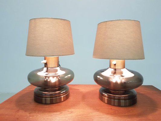 Dutch Glass Table Lamp in the Style of Raak, 1960s-ZO-633562