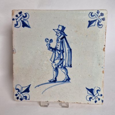 Dutch Glasses Seller Spectacle Man Tile from Delft, 1620s-BXK-2026733