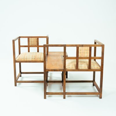 Dutch Handmade Pearwood Vis-a-Vis Bench in the style of Mackingtosh, 1984-NQU-1793829