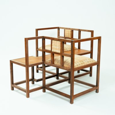 Dutch Handmade Pearwood Vis-a-Vis Bench in the style of Mackingtosh, 1984-NQU-1793829