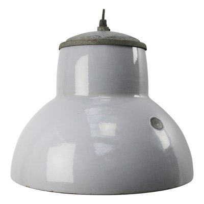 Dutch Industrial Grey Enamel Pendant Lamp from Philips-BLS-1322887