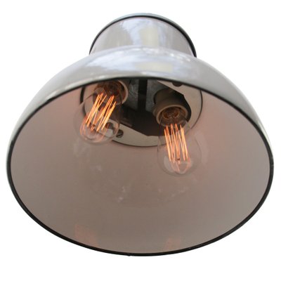 Dutch Industrial Grey Enamel Pendant Lamp from Philips-BLS-1332336