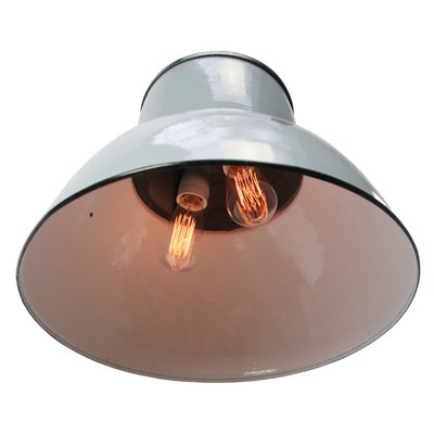 Dutch Industrial Grey Enamel Pendant Lamp from Philips-BLS-1322887