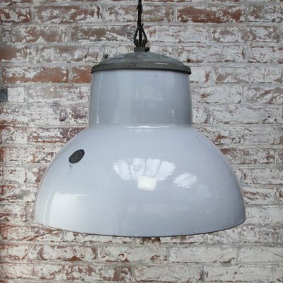 Dutch Industrial Grey Enamel Pendant Lamp from Philips-BLS-1322887