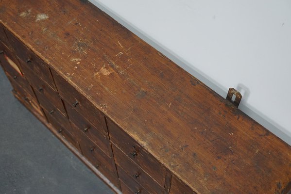 Dutch Industrial Pine Apothecary / Workshop Cabinet, 1920s-XO-975059