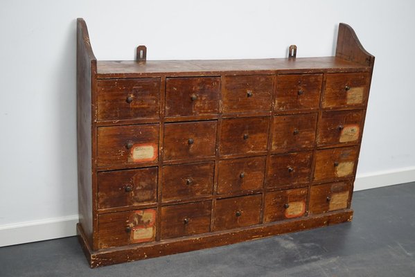 Dutch Industrial Pine Apothecary / Workshop Cabinet, 1920s-XO-975059