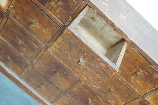 Dutch Industrial Pine Apothecary / Workshop Cabinet, 1920s-XO-975059