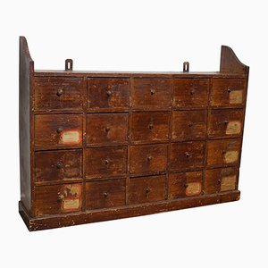 Dutch Industrial Pine Apothecary / Workshop Cabinet, 1920s-XO-975059