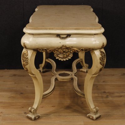 Dutch Lacquered and Gilded Table with Marble Top, 1950s-RP-1822722