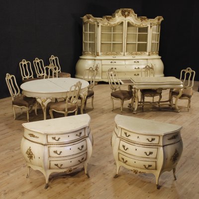 Dutch Lacquered and Gilded Table with Marble Top, 1950s-RP-1822722