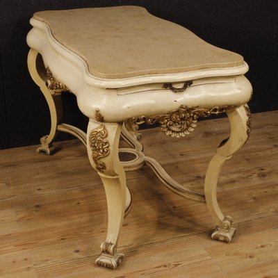 Dutch Lacquered and Gilded Table with Marble Top, 1950s-RP-1822722