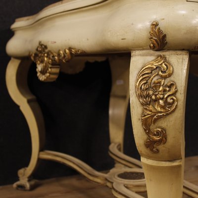 Dutch Lacquered and Gilded Table with Marble Top, 1950s-RP-1822722