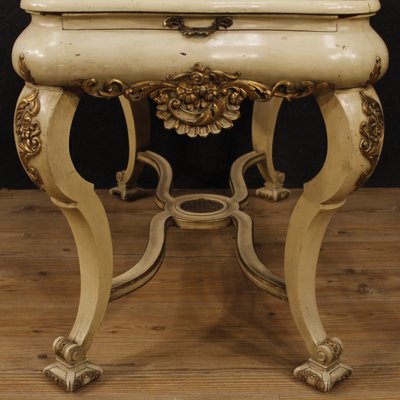 Dutch Lacquered and Gilded Table with Marble Top, 1950s-RP-1822722