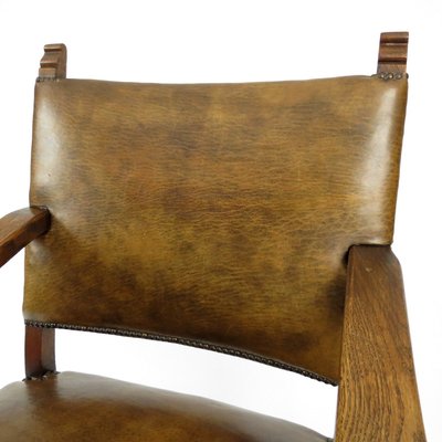 Dutch Leather Armchairs, 1940s, Set of 2-BH-636140