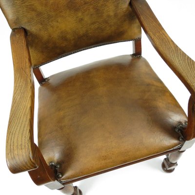 Dutch Leather Armchairs, 1940s, Set of 2-BH-636140