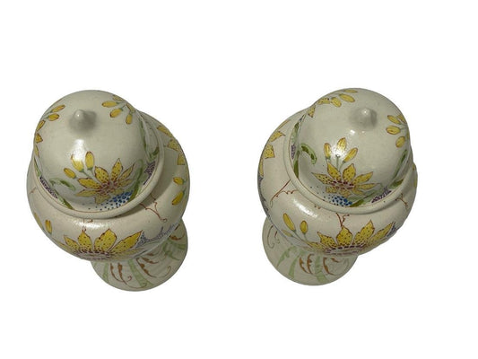 Dutch Lidded Vases from Ivora Gouda Pottery, 1915, Set of 2