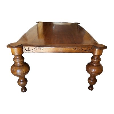 Dutch Mahogany Dining Table with Curved Legs-TCS-1719271